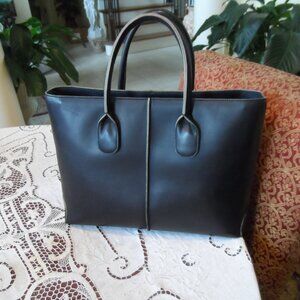 Tod's Black Napa Leather Medium Size Tote Bag